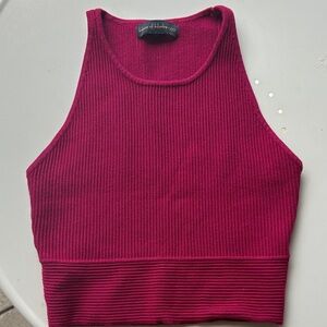 House of Harlow 1960 Sweater Knit Tank Top Ribbed berry magenta size small